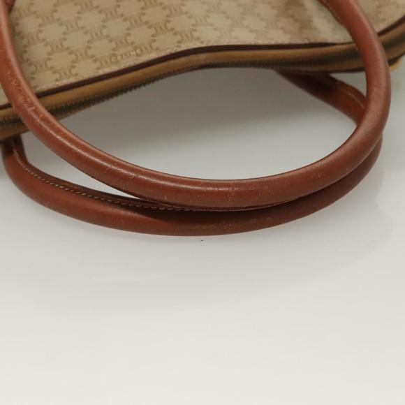 CELINE Macadam Canvas Hand Bag PVC Beige Gold Auth 134068 - Picture 7 of 16